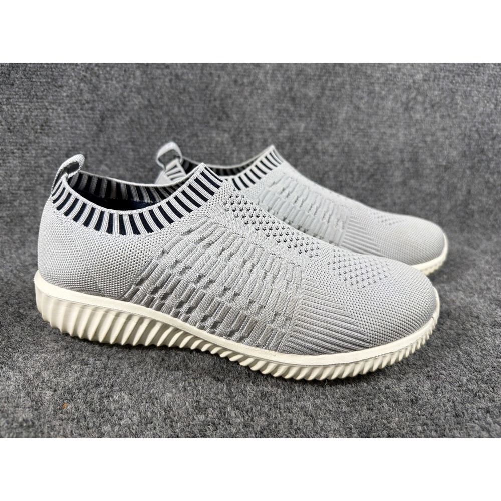 Tiosebon Womens Light Gray Mesh Knit Slip On Walking Shoes Sneakers Size 9 EU 40